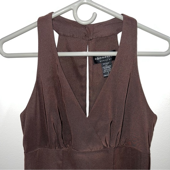 Connected Apparel Brown Halter Neck Dress Size 6 - Picture 2 of 6